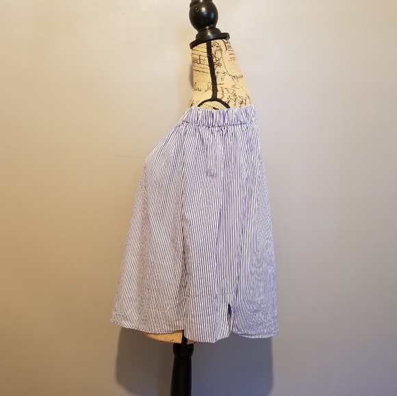 Zara Off The Shoulder Top Blue And White Striped - Picture 5 of 6